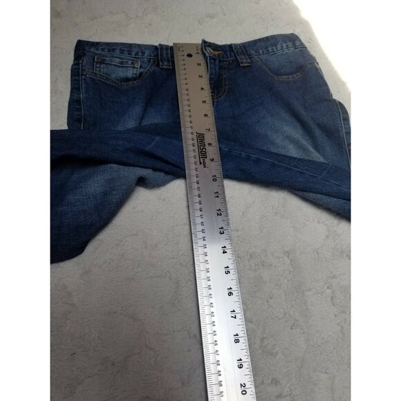 Prana Womens Straight Fly Zip Jeans 5-Pockets Low-Rise Washed Denim 2/26 Blue - Picture 6 of 7